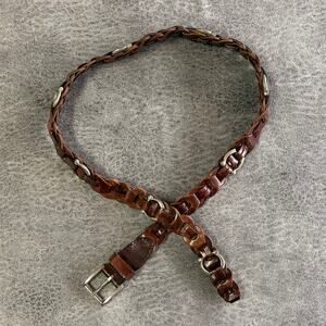 Maximo Genuine Leather Chain Brown Belt